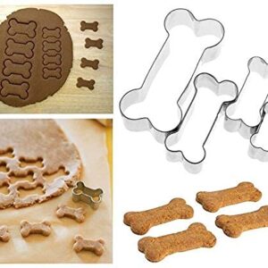 LUBTOSMN Dog Bone Cookie Cutter Set-9 Piece-Large and Mini Dog Bone Paw Fish Cookie Cutters Baking Molds for Small Large Dog Cat Treats and Dog Cat Cake Topper Decoration Took Kit