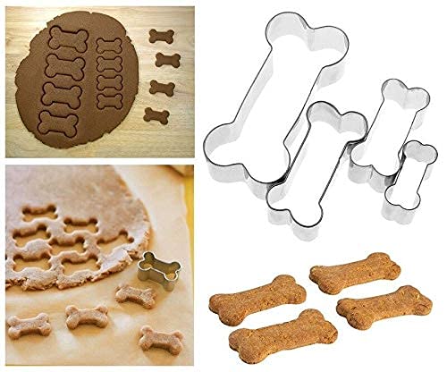 LUBTOSMN Dog Bone Cookie Cutter Set-9 Piece-Large and Mini Dog Bone Paw Fish Cookie Cutters Baking Molds for Small Large Dog Cat Treats and Dog Cat Cake Topper Decoration Took Kit