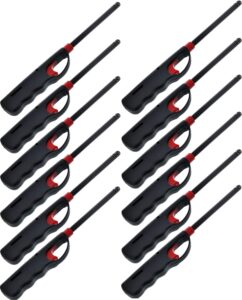 12 pack - vip home essentials fuel included handi flame bbq grill click stick lighter refillable candle fireplace kitchen stove wind resitent long stem