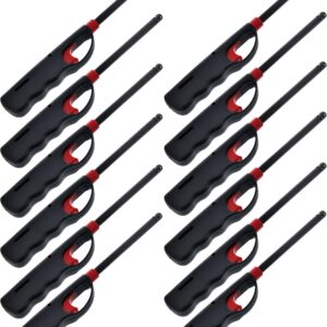 12 Pack - VIP Home Essentials Fuel Included Handi Flame BBQ Grill Click Stick Lighter Refillable Candle Fireplace Kitchen Stove Wind Resitent Long Stem