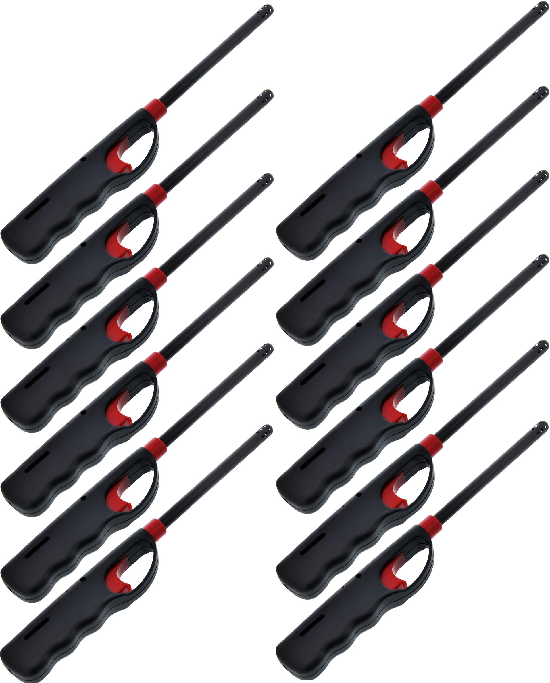 12 Pack - VIP Home Essentials Fuel Included Handi Flame BBQ Grill Click Stick Lighter Refillable Candle Fireplace Kitchen Stove Wind Resitent Long Stem