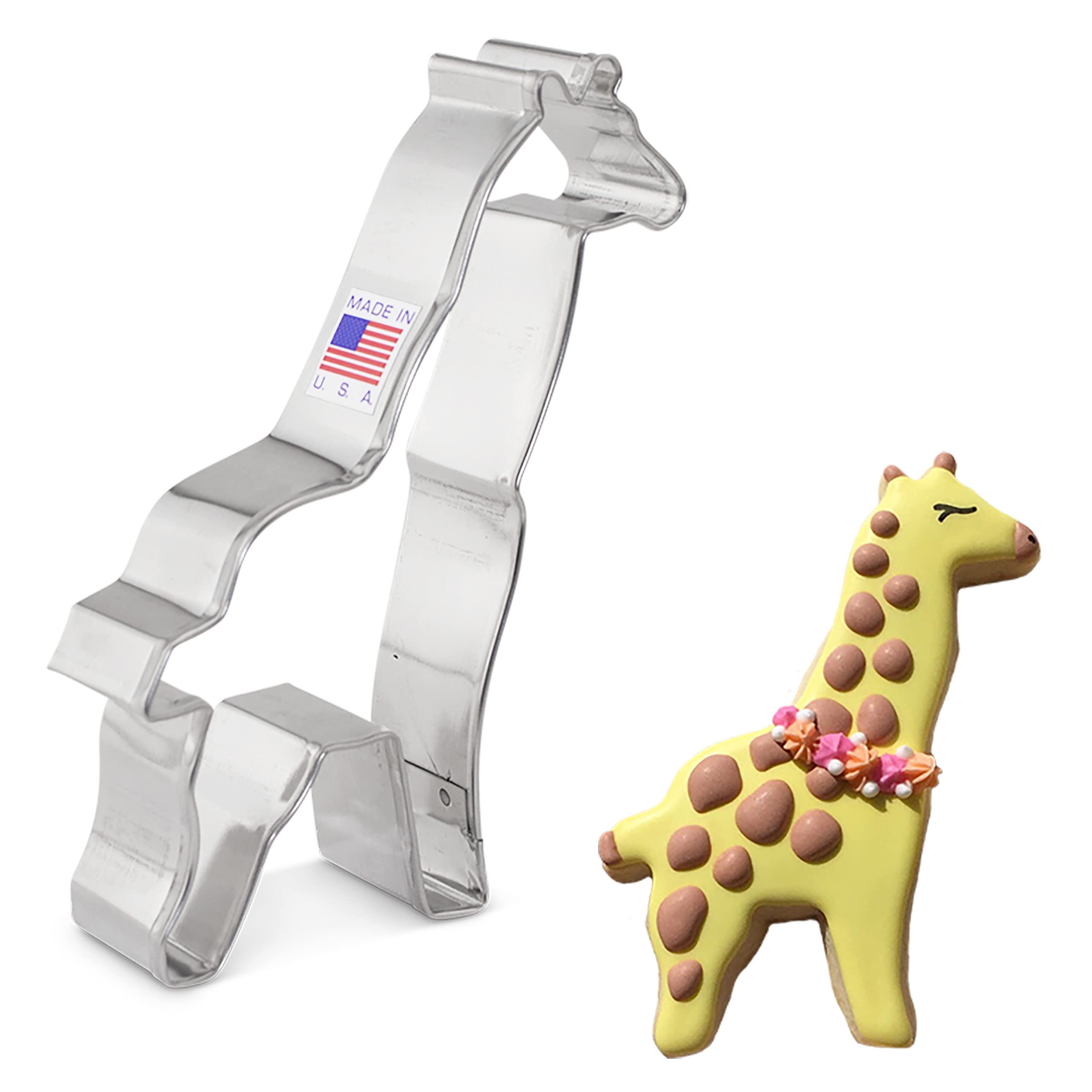 Giraffe Cookie Cutter, 4.75" Made in USA by Ann Clark