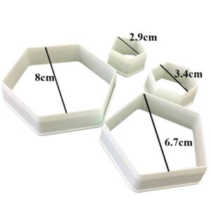 SAKOLLA Soccer Ball Cookie Cutter, Hexagon Cookie Cutter, Football Cake Decorations - 4 Sizes Biscuit Cutters/Sandwiches Cutter/Pastry Cutters