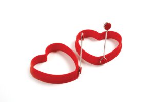 norpro - 999r norpro silicone heart pancake/egg rings, 2 pieces, one size, red