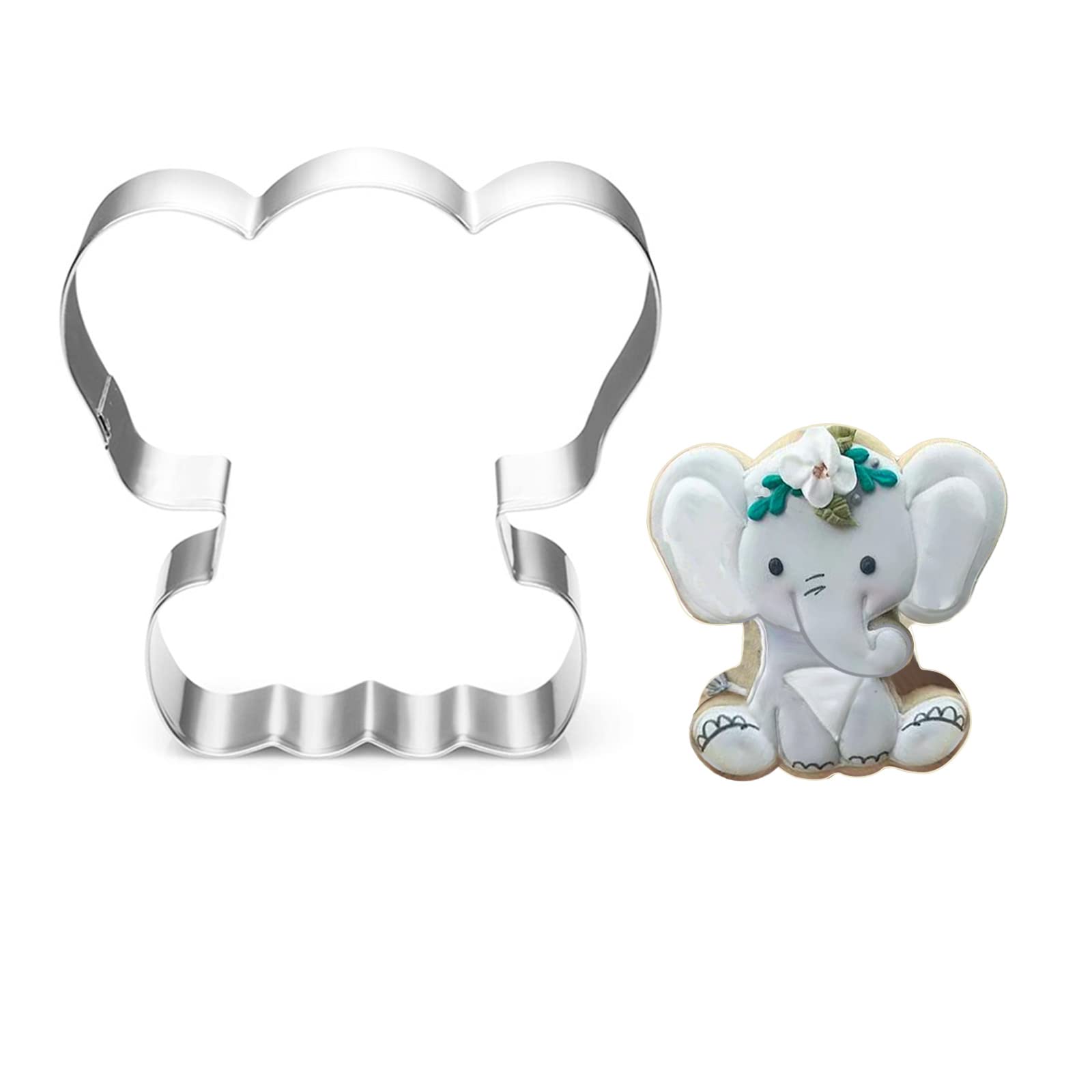 LUBTOSMN New Elephant Cookie Cutter-3.5 inch-Biscui Cookie Cutters Fondant Molds for Baby Shower Birthday Party