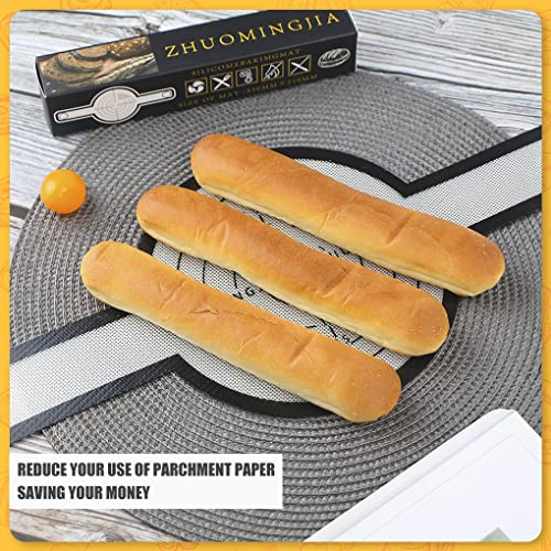 ZHUOMINGJIA Non-Stick Baking MatSuit（2 Piece Silicone Baking Mat For Dutch Oven Bread +2 Piece Oil Brush）8.3in，Reusable- Easy To Clean - Eco-Friendly Alternative For Parchment Paper