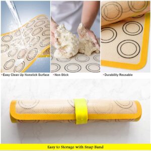 Tailpa Macaron Baking Kit Silicone Mat(22 Pcs Set), Macaron Baking Supplies, Baking Set of 2 Half Sheet Macaron Silicone Mats (16.5"x11.5"), 14 Piping Tip, 2 Piping Bag,2 Bag Tie, 2 Coupler