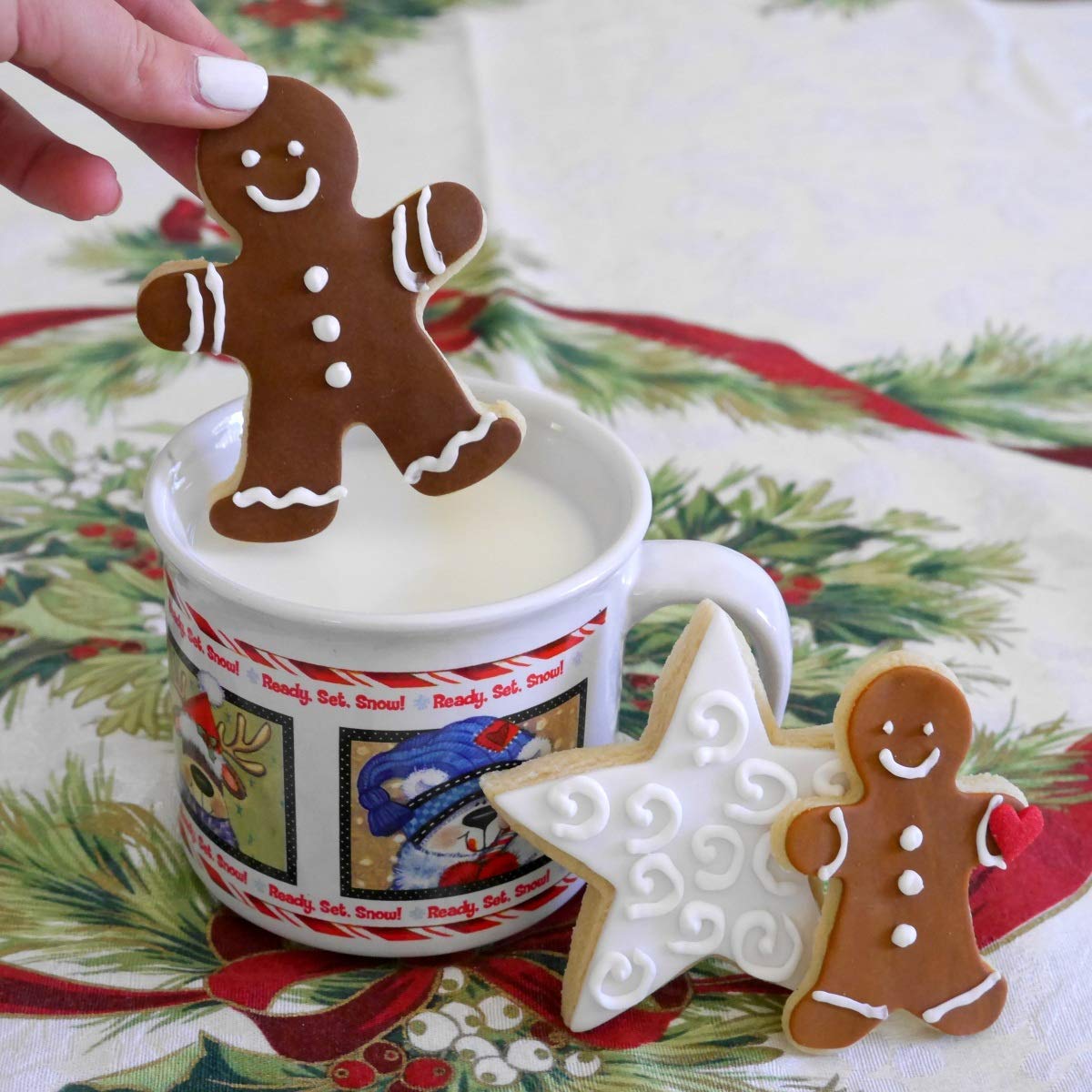 Gingerbread Man Cookie Cutter Set (Gingerbread Man 3 Piece), Premium Food-Grade Stainless Steel, Dishwasher Safe