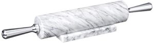 fox run base with aluminum handles marble rolling pin white, 2.5 x 17.5 x 3 inches