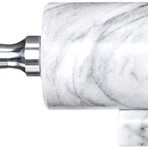 Fox Run Base with Aluminum Handles Marble Rolling Pin White, 2.5 x 17.5 x 3 inches