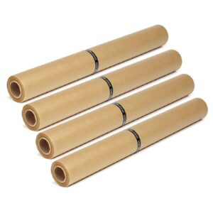 chicwrap culinary parchment paper 4 pack refill rolls - 4 count 15" x 66', 82 sq ft rolls - professional grade parchment for cooking and baking - 328 square ft total