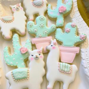 Llama Cookie Cutters,Cactus Shaped Cookie Cutter Set Stainless Steel Cutter Molds for Biscuits