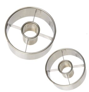 pastry chef's boutique stainless steel donut cutter set of 2 : Ø 2 1/2'' and 3 1/2''.