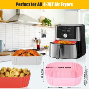 MMH 3PCs Square Air Fryer Silicone Liners for 5-8QT Airfryers, Reusable & Durable Airfryer Pot Inserts Replacement for Oven Microwave Accessories | Easy Cleaning | Reduces Mess