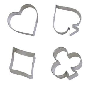 Cookie Cutter,4 Pieces Diamonds Spade Club Heart Shape Stainless Steel Cake Decorating Bakeware Tool