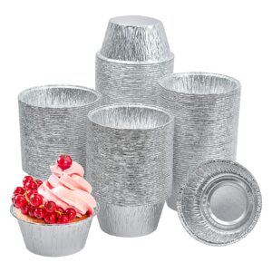 baking cups cupcake liner, 150 pack aluminum foil cupcake pan 4 ounce muffin liners pudding liners holders (150)