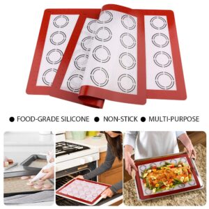 LotFancy Silicone Baking Mat, 2 Pack Non Stick Macaron Baking Liner for Cookies, Rolling Dough, Bread and Pastry, Reusable Baking Sheet,16.5"x11.5"