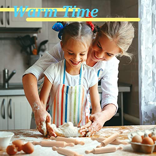 Suclain Wooden Mini Rolling Pin Long Kitchen Baking Small Dough Rolling Pin for Children Fondant Pastry Pizza Crafting and Imaginative Play for Halloween and Christmas Presents (20 Pieces,7 Inches)