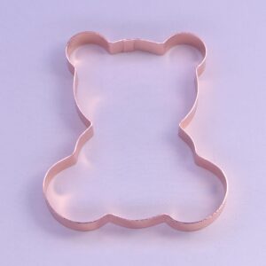 3.4 inch small teddy bear cookie cutter - copper