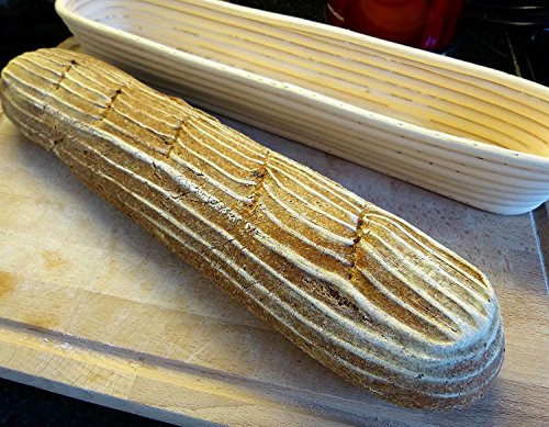 15 inches Baguette Banneton Bread Proofing Basket and Linen Liner Set 2 Pack