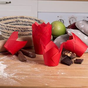 Baking Cups Tulip Cupcake Liners 150 pcs - Tulip Baking Paper Cups Multi-Color Tulip Paper Cupcake Muffin Liners