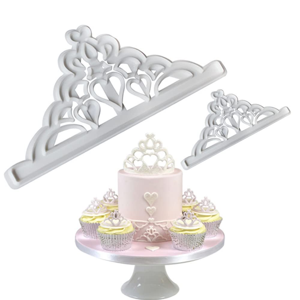 Playing Mold 2pcs Crown Cookie Cutters Silicone Molds for DIY Cake Fondant Biscuit Cookies Soap Sugar Pudding Chocolate Hard Candies Dessert Candle Decor