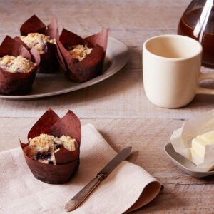 200 Pcs Tulip Cupcake Liners,Cooyeah Baking Cup Holder Muffin Paper Liners Grease Proof Wrappers for Wedding,Birthday Party Brown and Natural Color