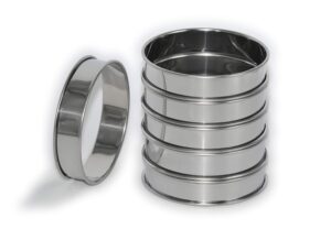 uncle jack 6 pack 4‘' double rolled english muffin rings, stainless steel crumpet rings, tart rings, round