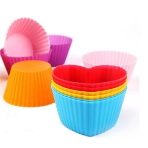 Silicone Baking Cups Muffin Cupcakes Liners Molds Sets in Storage Container-36 Pack