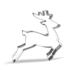 5.1 inch leaping reindeer cookie cutter – stainless steel
