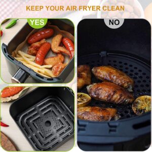 MT&L Air Fryer Disposable Square Paper Liner 6.3 in Fit 3-5 Qt, Non-Stick Waterproof Oil Grease Proof Parchment Liners Baking Paper for Air Fryer | Microwave | Grill