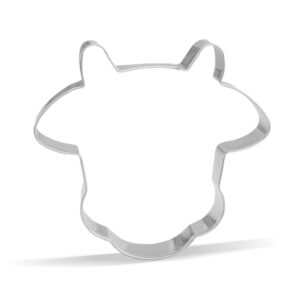 4 inch cow face cookie cutter - stainless steel