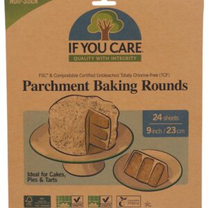 If You Care Parchment Paper Rounds for Baking Cakes, Pies, Tarts – Pack of 24 Circle Liners - Unbleached, Chlorine Free, Greaseproof, Silicone Coated – 9 Inch Diameter