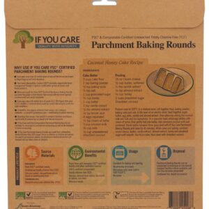 If You Care Parchment Paper Rounds for Baking Cakes, Pies, Tarts – Pack of 24 Circle Liners - Unbleached, Chlorine Free, Greaseproof, Silicone Coated – 9 Inch Diameter