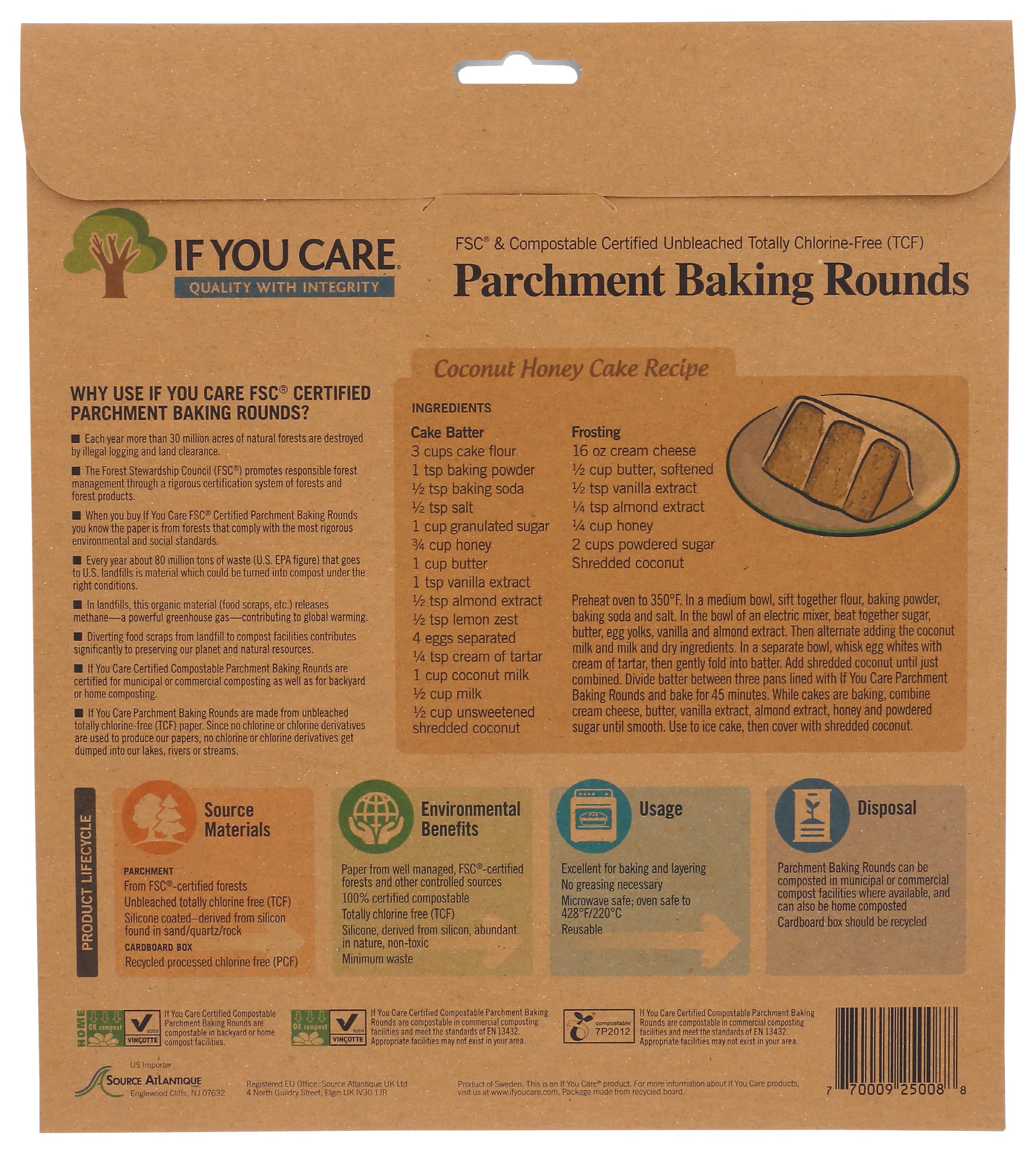 If You Care Parchment Paper Rounds for Baking Cakes, Pies, Tarts – Pack of 24 Circle Liners - Unbleached, Chlorine Free, Greaseproof, Silicone Coated – 9 Inch Diameter