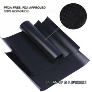 Large Oven Liners，5 PACK Heavy Duty Teflon Oven Liners,BBQ Grill Mats for Bottom of Oven for Gas, Electric and Fan Assisted Ovens，Baking Mat, Oven Protector Sheets，Reusable