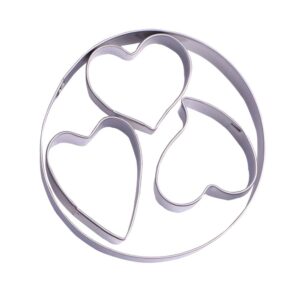 mini heart cookie cutter set - 4 piece - stainless steel