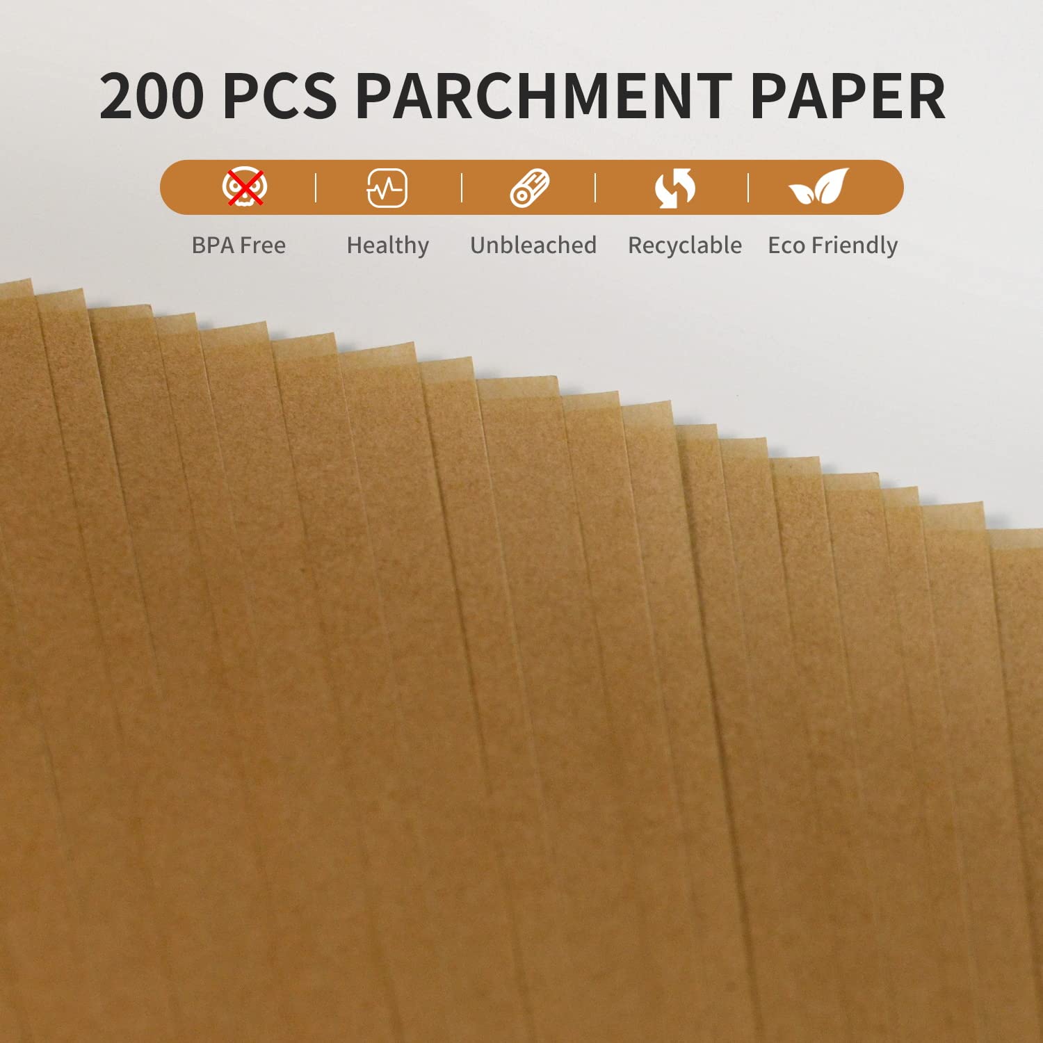 200 Pcs Parchment Paper Baking Sheets, 12x16 Inch Baking Paper, Precut Non-Stick Parchment Sheets for Baking, Cooking, Grilling, Air Fryer and Steaming, Precut Silicone baking paper