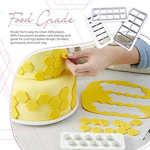 9 Pcs Fondant Cookie Cutter, Geometric Multicutter Cake Fondant Cutter Geometric Biscuit Cutters for Cake Making Fondant Cookie