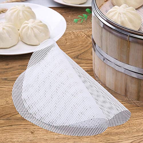 Coitak 12 inch 5PCS Non stick Silicone Steamer Liners, Mesh Mat Pad Steamed Buns Dumplings Baking Pastry Dim Sum Mesh