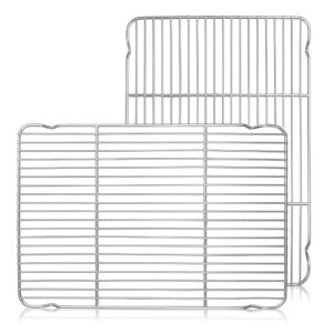 herogo cooling rack set of 2, stainless steel large baking oven rack, 16.5" x 11.5" fit half sheet pan, bacon cake cookies rack for cooling grilling roasting, rust resistance