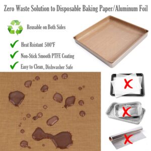 FoRapid PTFE Teflon Sheet, Non-Stick Oven Liners, Barbecue Grill Mat Baking Sheet Reusable Washable - Use Up to 500℉ Craft Mat for Baking Cooking BBQ Grilling Roasting 16x24"/40x60cm 3 Pack