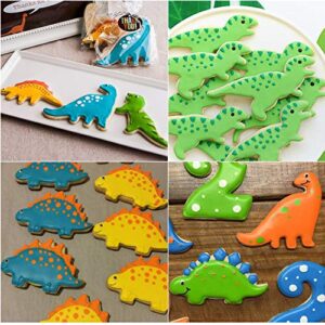Bonropin Dinosaur Cookie Cutters Set - 7 Piece Stainless Steel Cutters Molds Cutters for Making T-Rex, Stegosaurus, Brontosaurus, Triceratops, Tyrannosaurus, Spinosaurus, Dinosaur Footprint
