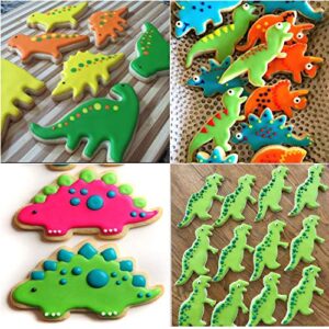 Bonropin Dinosaur Cookie Cutters Set - 7 Piece Stainless Steel Cutters Molds Cutters for Making T-Rex, Stegosaurus, Brontosaurus, Triceratops, Tyrannosaurus, Spinosaurus, Dinosaur Footprint