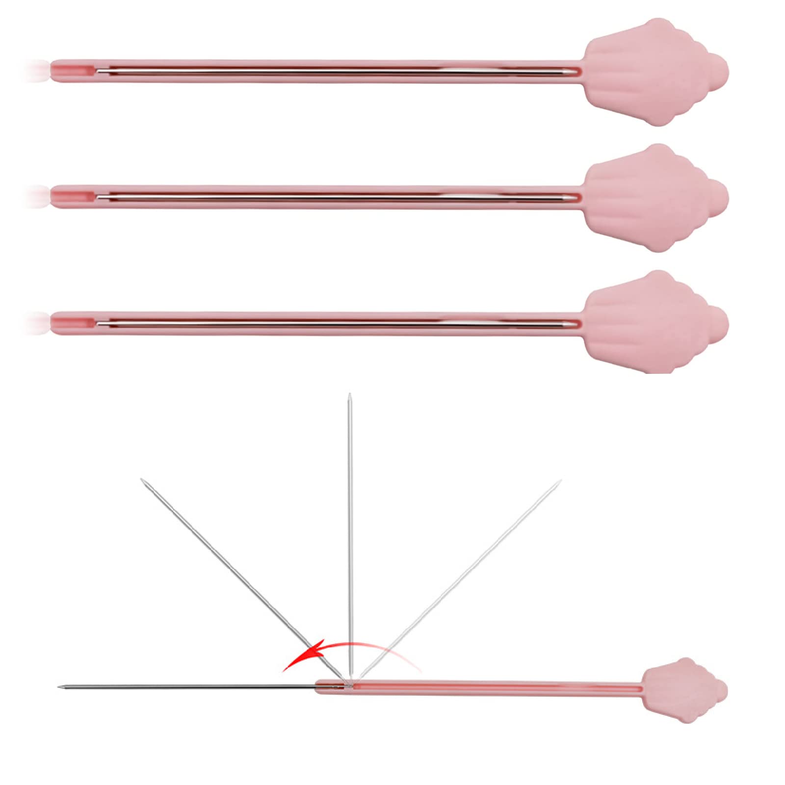 4 Pcs Cake Tester - Foldable Cake Testers for Baking Doneness Stainless Steel Stick Needle for Chiffon Cakes Baking Tools