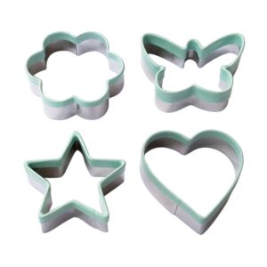 ecoart cookie cutter set - star flower heart butterfly biscuit cutters - stainless steel sandwich cutters/vegetable cutters shapes set with comfort grip for kids & adults (set of 4)