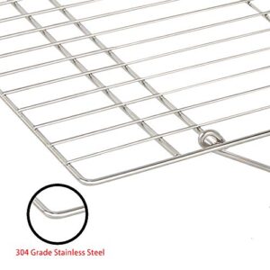 Flagship Cooling Baking Rack Set of 4, 100% 304 Stainless Steel Wire Baking Rack, Stackable Cooling Cooling Roasting Cooking - 14.4''x10.43''