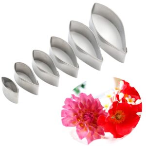 KALAIEN 6pcs/set Dahlia Sugar Flower Cutter Set Fondant Cake Sugarcraft Decorating Tools