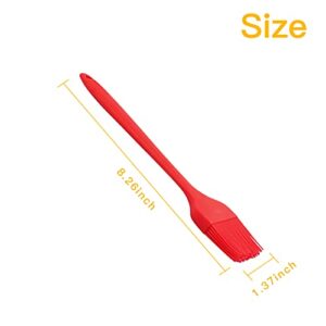 MJIYA Silicon Basting Brushes, Heat Resistant Pastry Brushes, Spread Oil Butter Sauce Marinades for BBQ Grill Barbeque & Kitchen Baking, Cooking (Red)