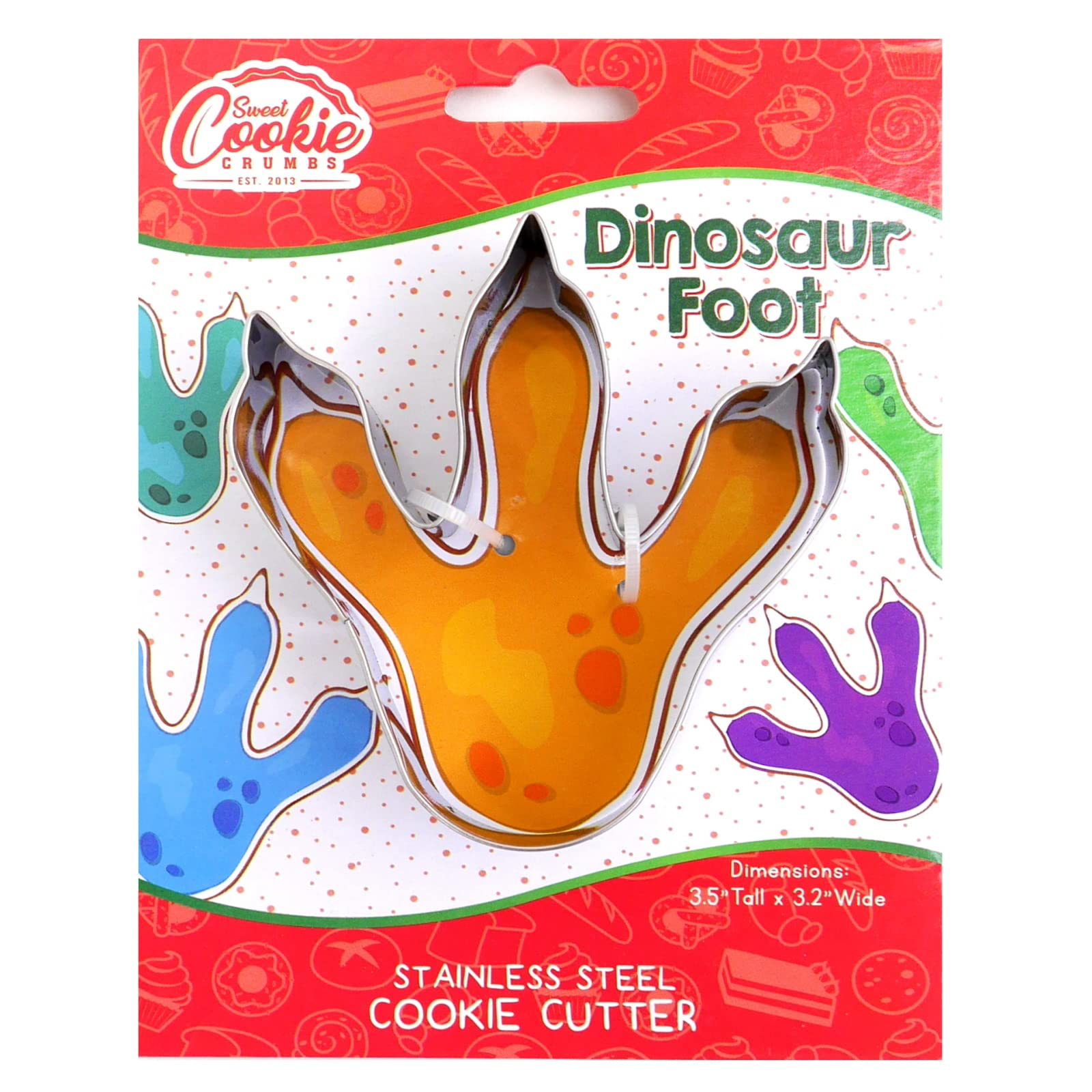 Dinosaur Foot Cookie Cutter, Premium Food-Grade Stainless Steel, Dishwasher Safe